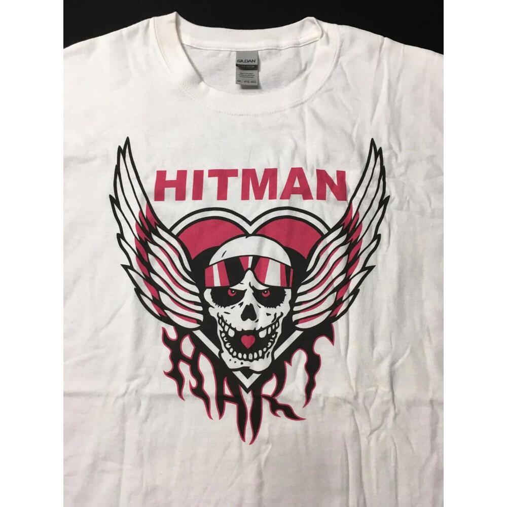 VINTAGE Y2K Bret Hitman Hart T Shirt 4XL WWE Wrestling white skull